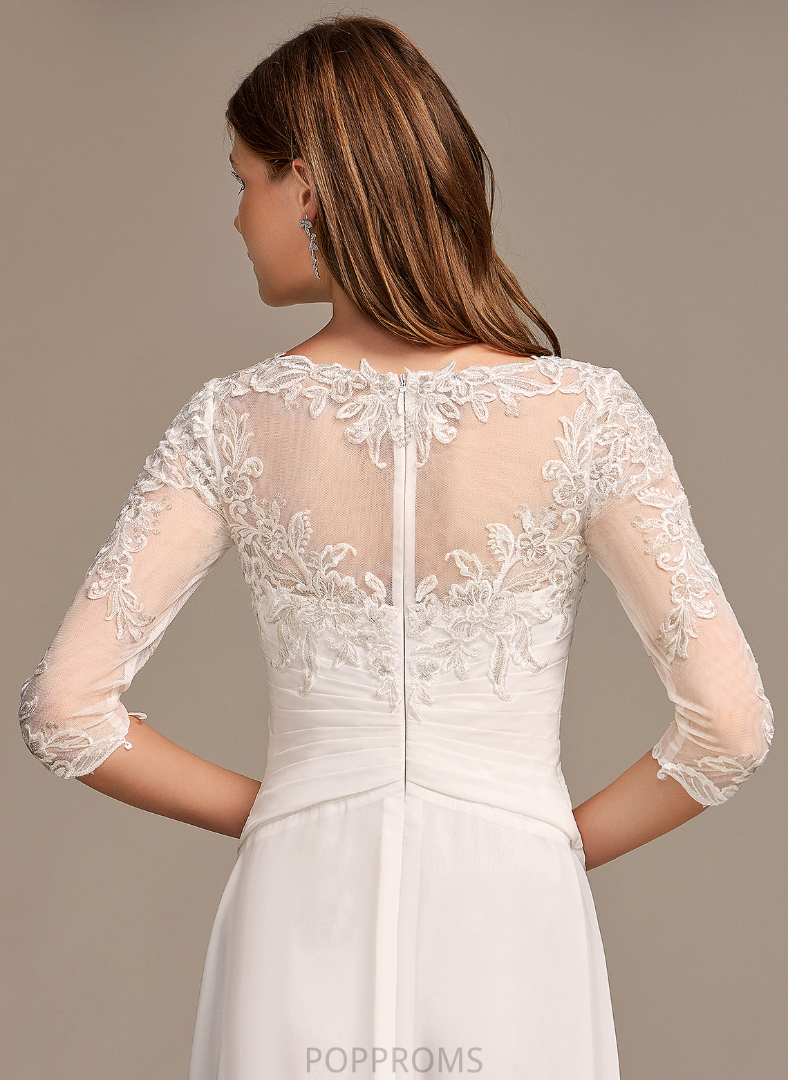 Illusion Dress Wedding Dresses With Wedding Lace Gwendoline Chiffon Asymmetrical A-Line