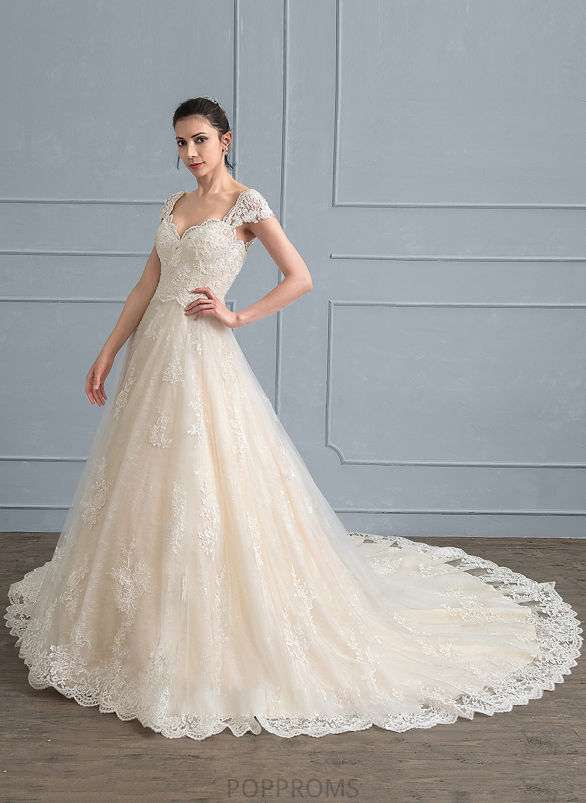 Sweetheart Sequins Tulle Wedding Dresses Train Jazmine With Wedding Dress Lace Ball-Gown/Princess Beading Cathedral