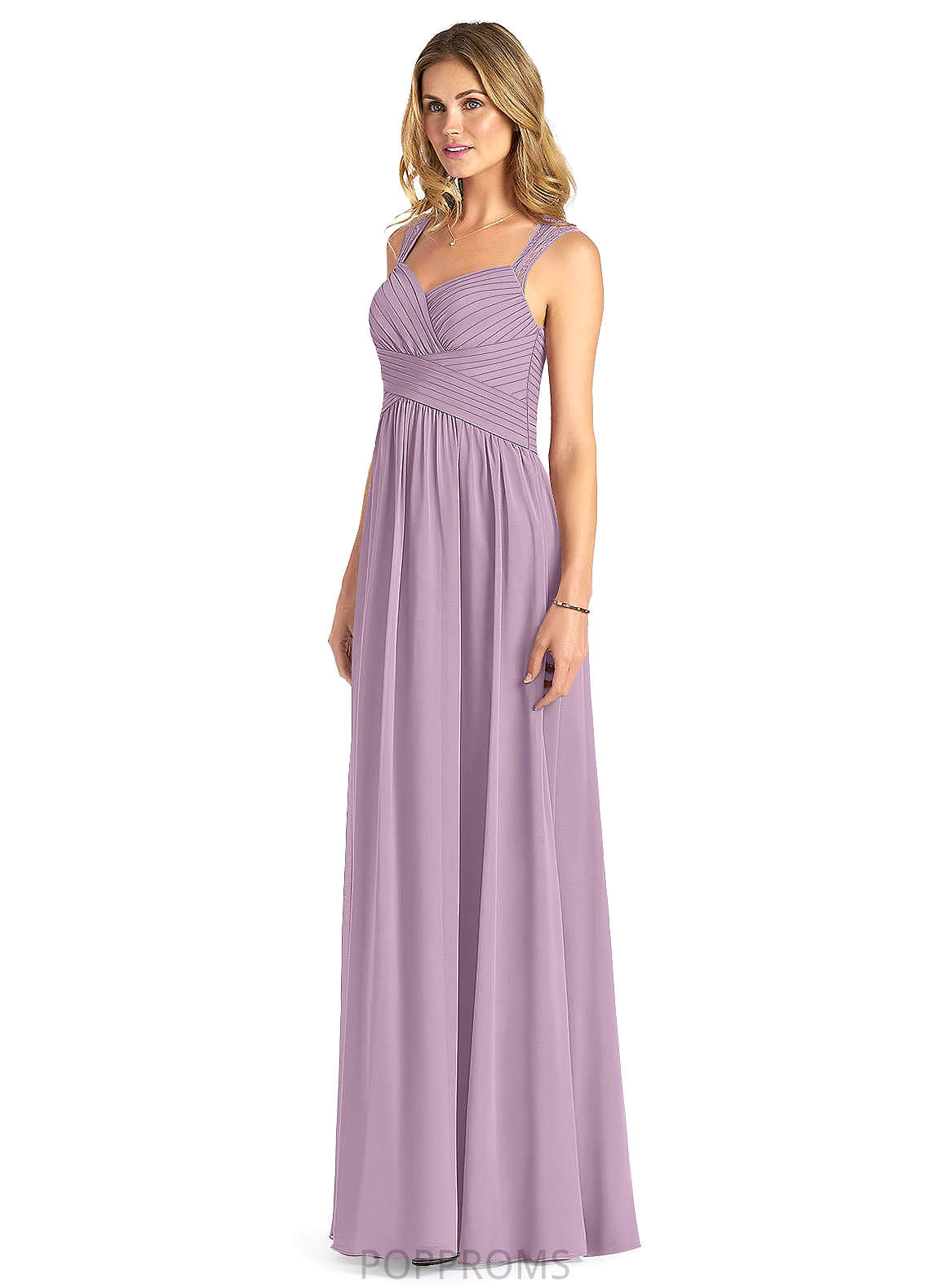 Yvonne Sleeveless Natural Waist A-Line/Princess Floor Length Halter Bridesmaid Dresses