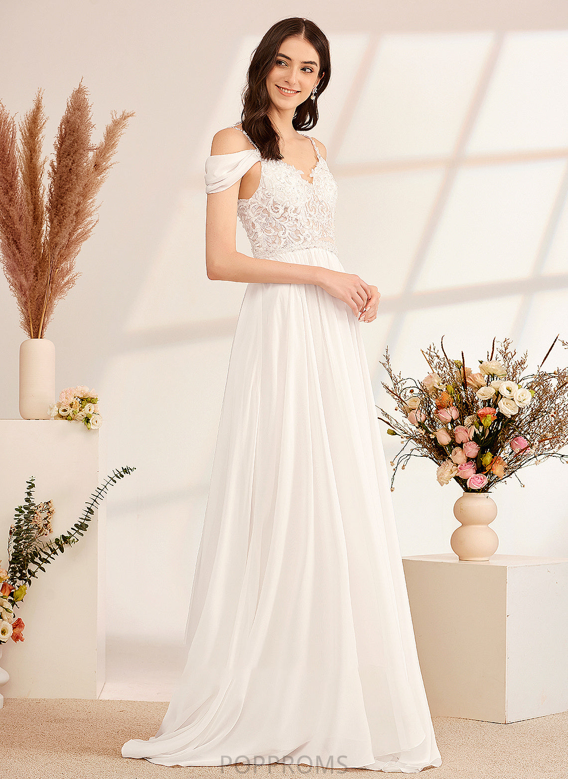 Wedding A-Line Beading Dress Sequins Justice Wedding Dresses V-neck Train Sweep With