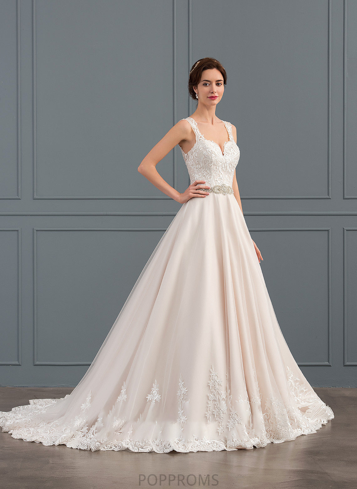 Dress Lucia Wedding Dresses With Beading Court Ball-Gown/Princess Tulle Lace Wedding Sweetheart Train