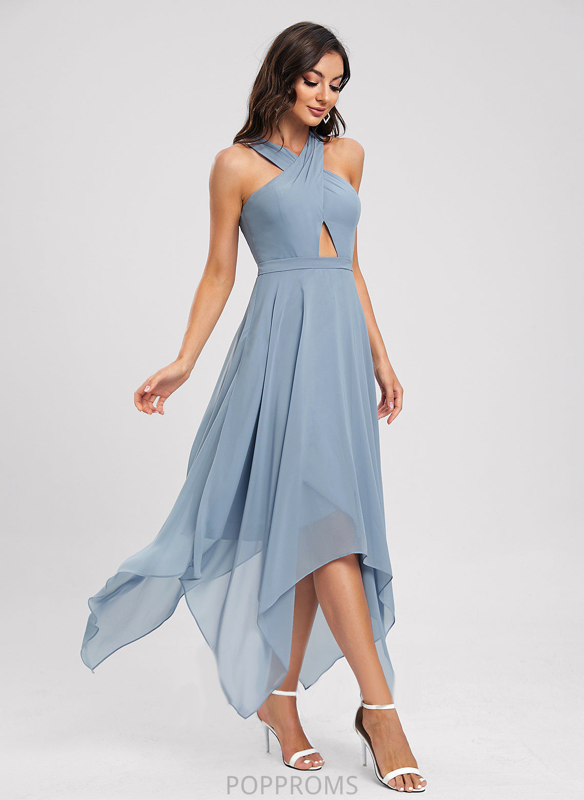 A-Line Dress Cocktail Dresses Cocktail Chiffon Natalie Asymmetrical V-neck