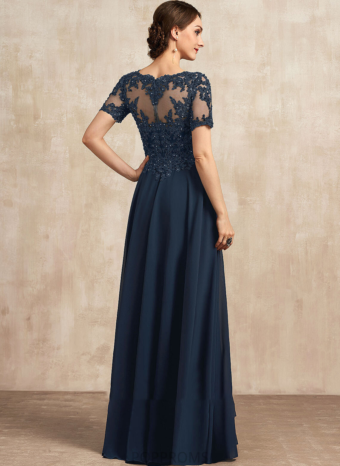 Marilyn Neck Chiffon Lace Floor-Length the Beading A-Line Bride With Mother Scoop of Mother of the Bride Dresses Dress Sequins