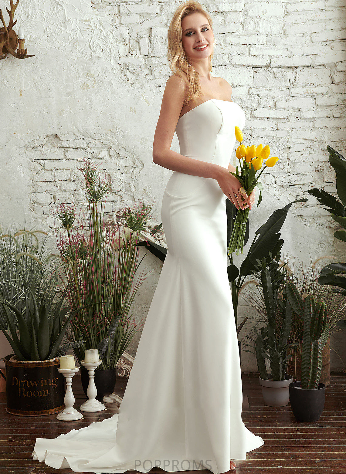 Wedding Dresses Sweep Train Wedding Janiyah Trumpet/Mermaid Strapless Dress