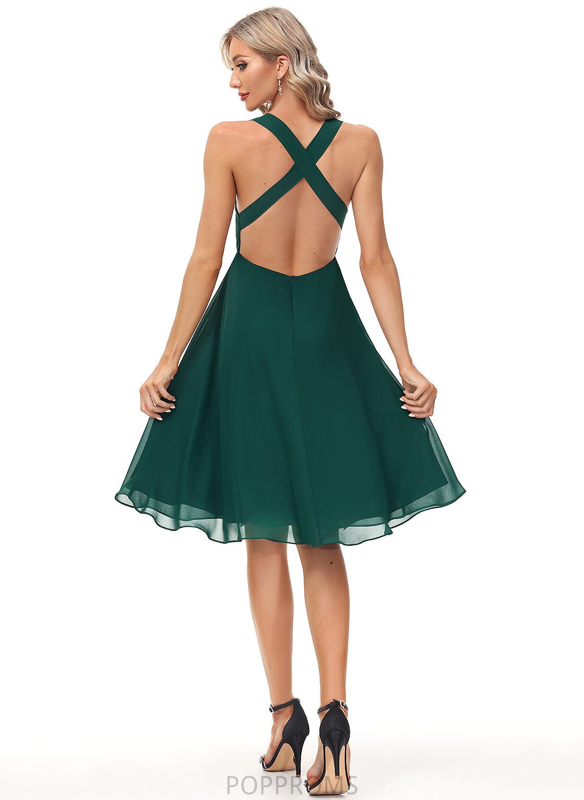 Mercedes Cocktail Dresses Dress V-neck Knee-Length Chiffon A-Line Cocktail