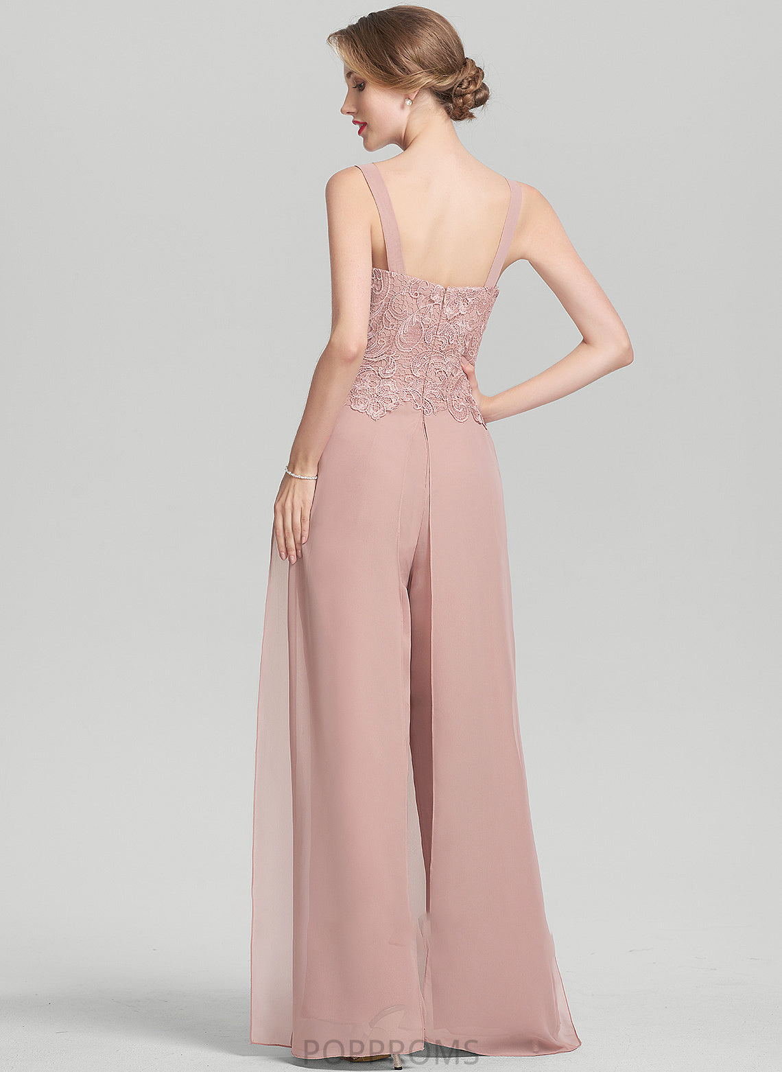 Neckline Dress Floor-Length Chiffon Mother of the Bride Dresses Square Paris of Bride the Lace Mother Jumpsuit/Pantsuit