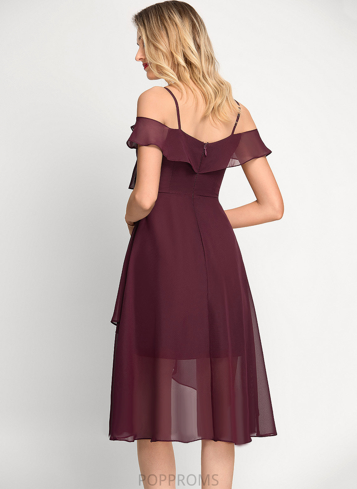 A-Line Asymmetrical Cocktail Off-the-Shoulder Chiffon Cocktail Dresses Dress Zion