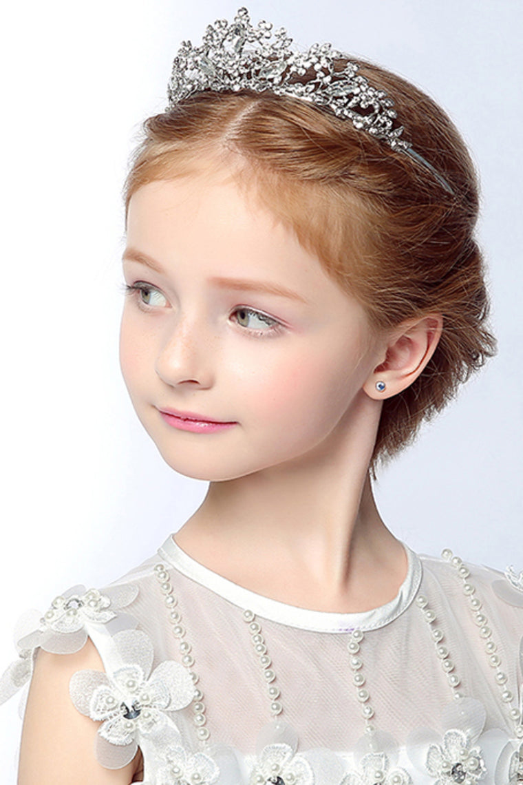 Classic Alloy Headpiece With Rhinestone Flower Girl Tiaras / Headbands