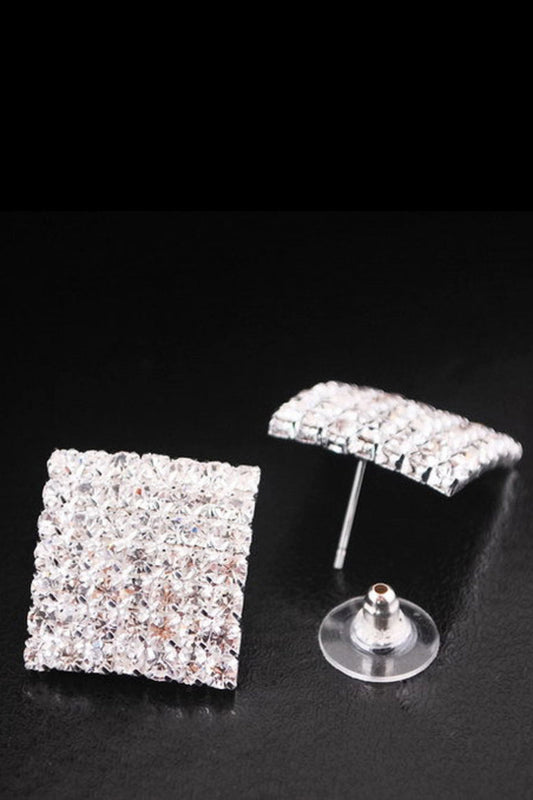 Beautiful Zircon/Platinum Plated Ladies' Earrings