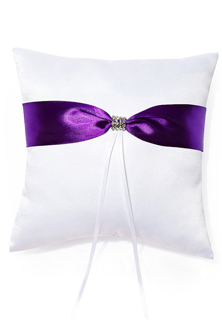 Ring Pillow Satin With Sash/Pearl