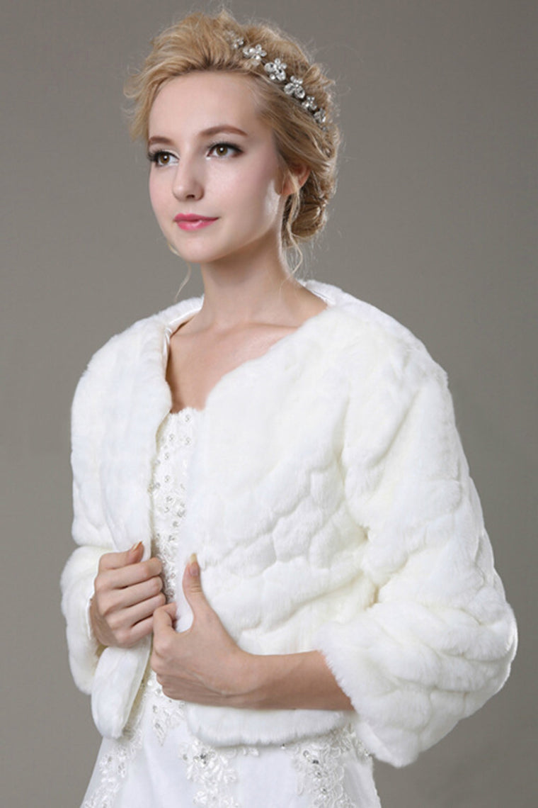 3/4 Length Sleeve Faux Fur Wedding Wrap