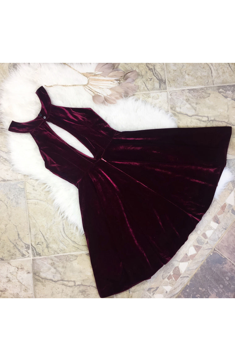 2024 Velvet Scoop Open Back A Line Short/Mini Cocktail Dresses