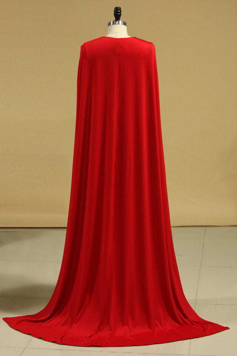 2024 Pregnant Scoop Sheath Spandex Evening Dresses Sweep Train