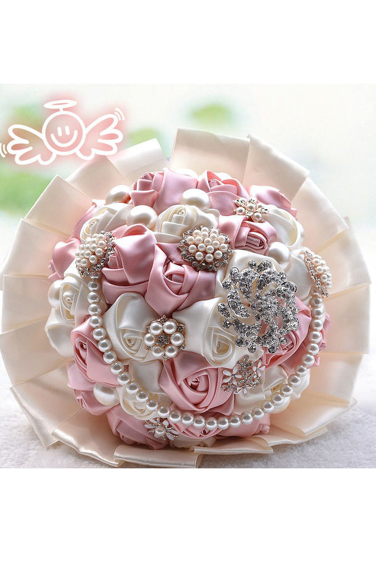 Attractive Round Satin Bridal Bouquets