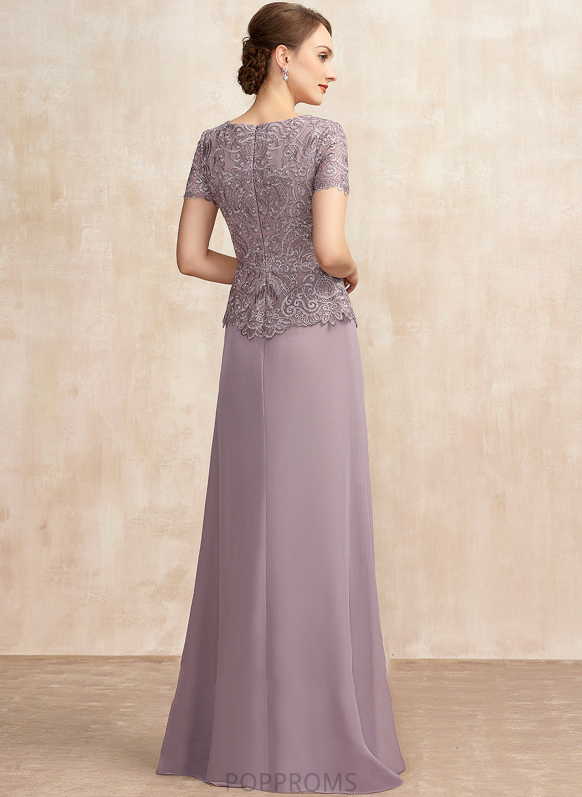 Lace Floor-Length Mother Scoop Dress Neck Lilah the Chiffon Bride A-Line of Mother of the Bride Dresses