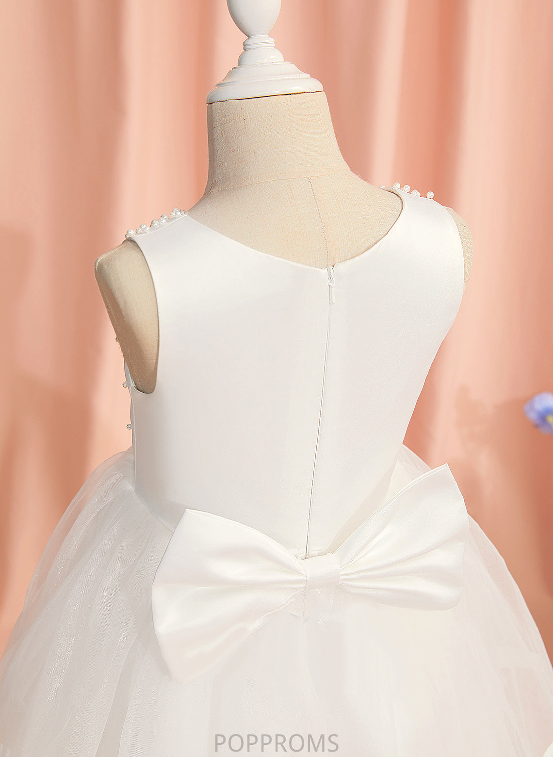 Scoop Dress - Knee-length Girl Satin/Tulle Flower With Sleeveless Neck Beading/Bow(s) Flower Girl Dresses Ball-Gown/Princess Rayna