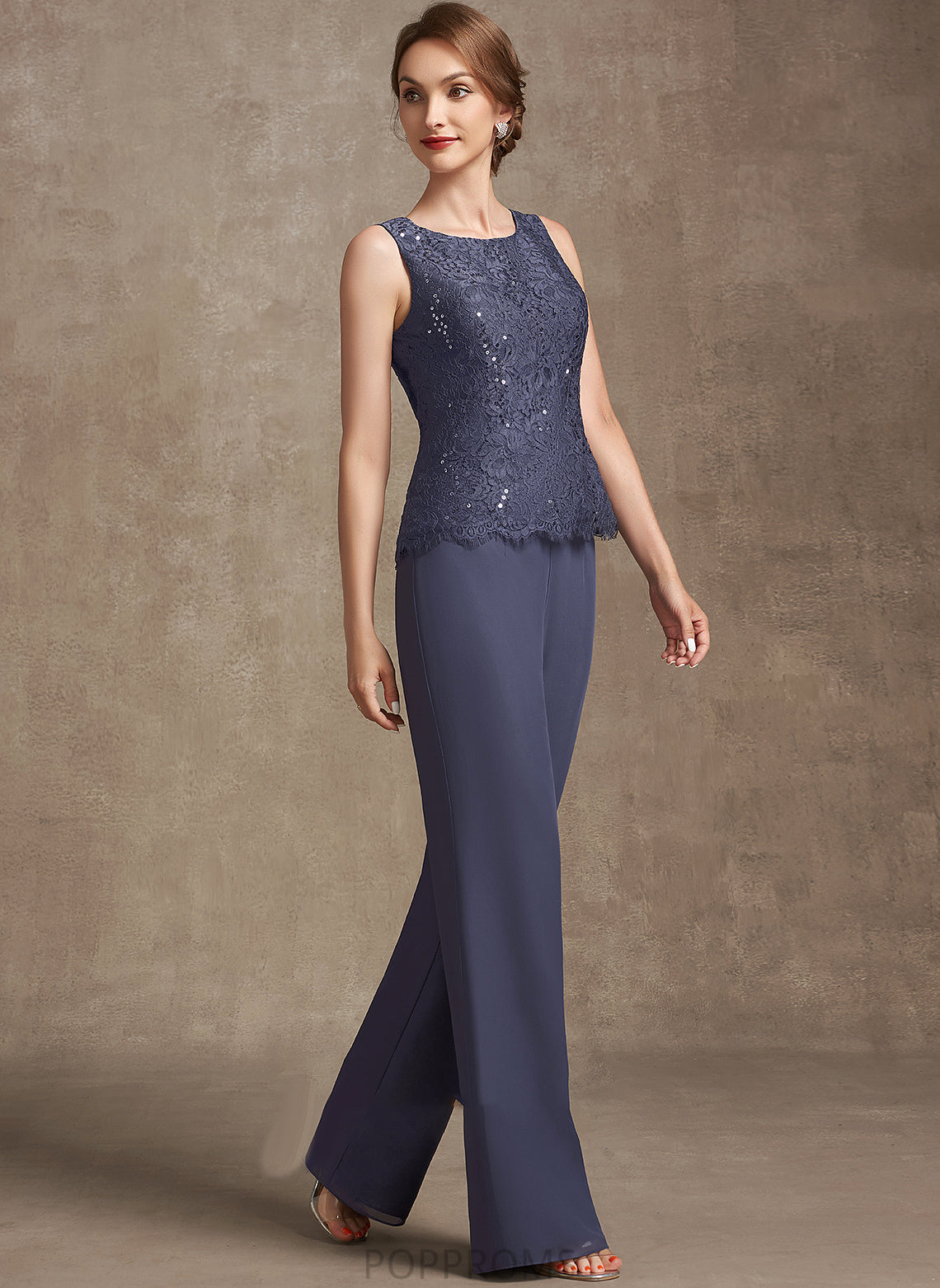 Sequins Scoop Lace Thirza Floor-Length of Jumpsuit/Pantsuit Mother Neck Mother of the Bride Dresses Dress Chiffon With the Bride