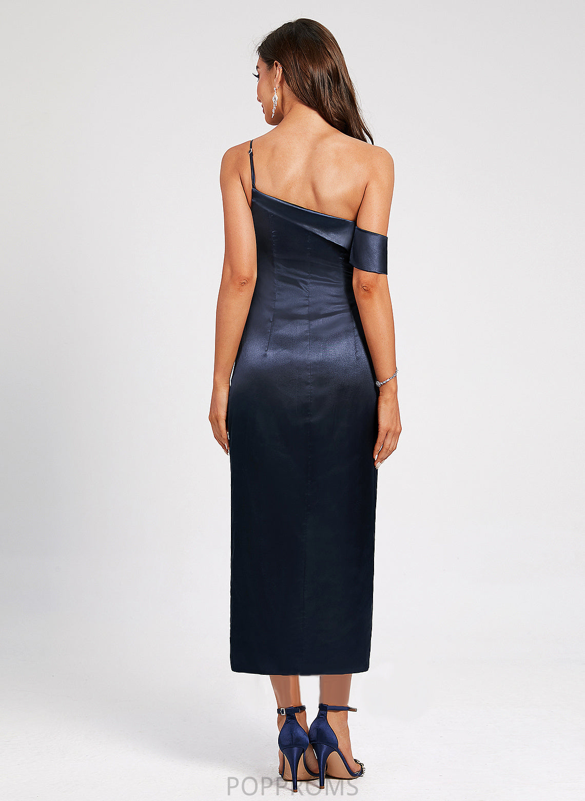 Asymmetrical Charmeuse Club Dresses Pleated With Miranda Bodycon Cocktail Dress One-Shoulder