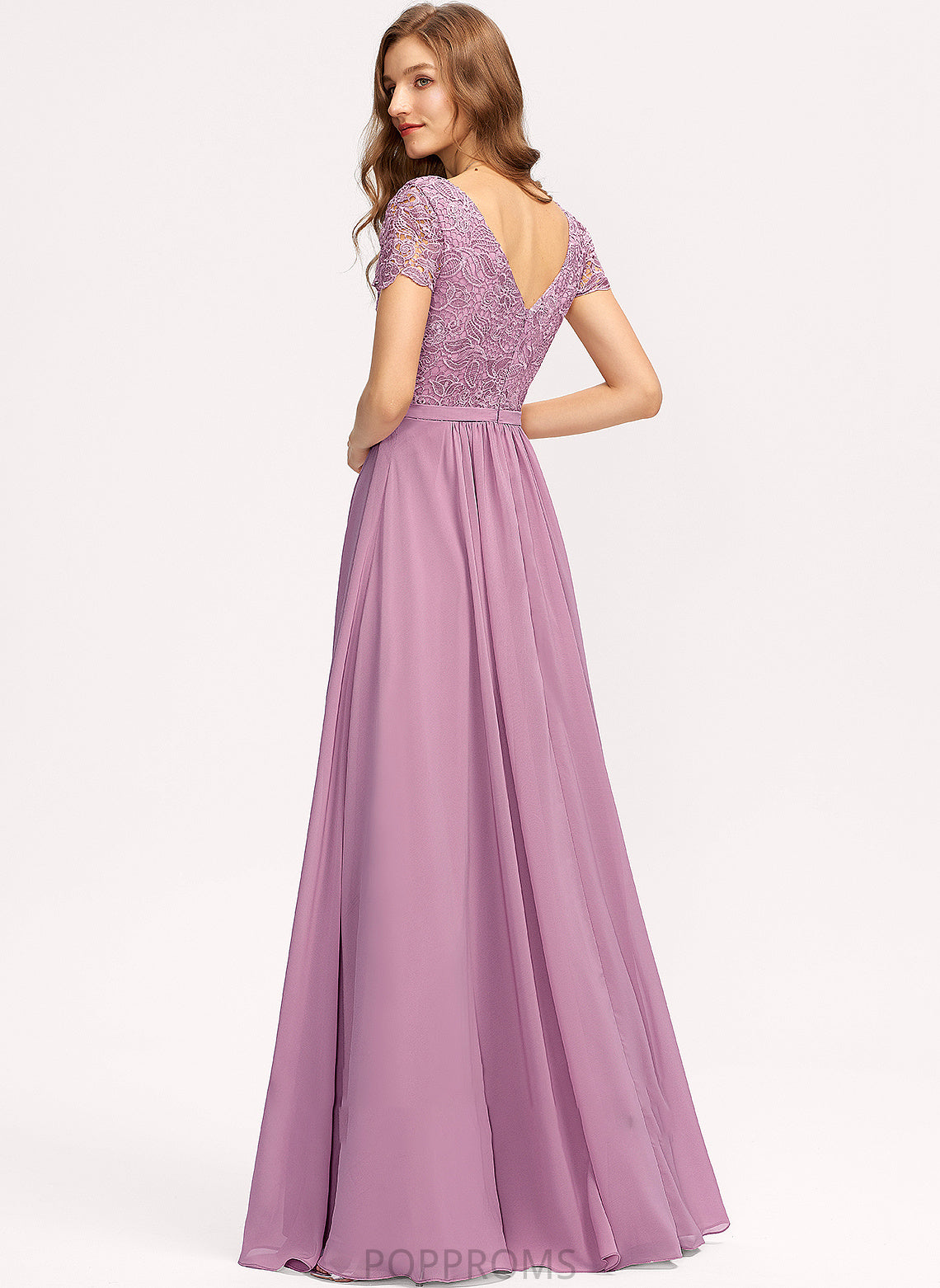 Length SplitFront A-Line Floor-Length V-neck Silhouette Neckline Embellishment Fabric Ava Spaghetti Staps Sleeveless Bridesmaid Dresses