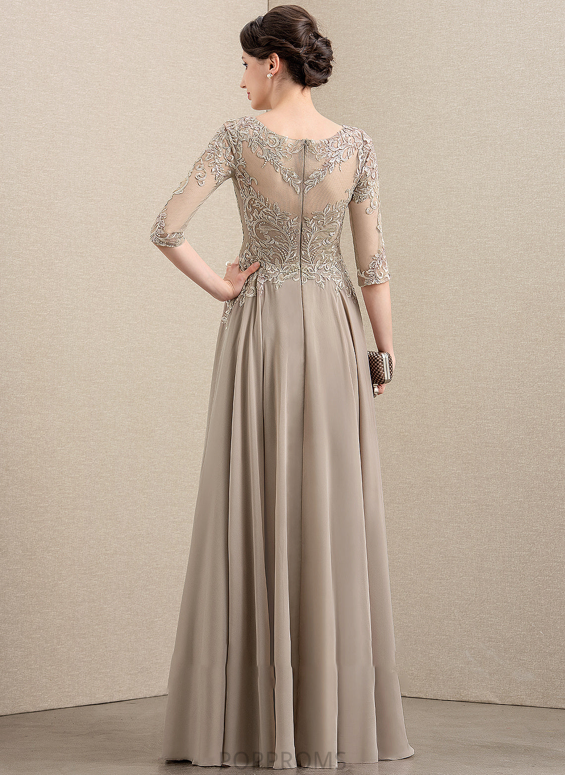 Neck Mckayla A-Line Bride With Floor-Length Mother Sequins Scoop Mother of the Bride Dresses the Lace of Dress Chiffon