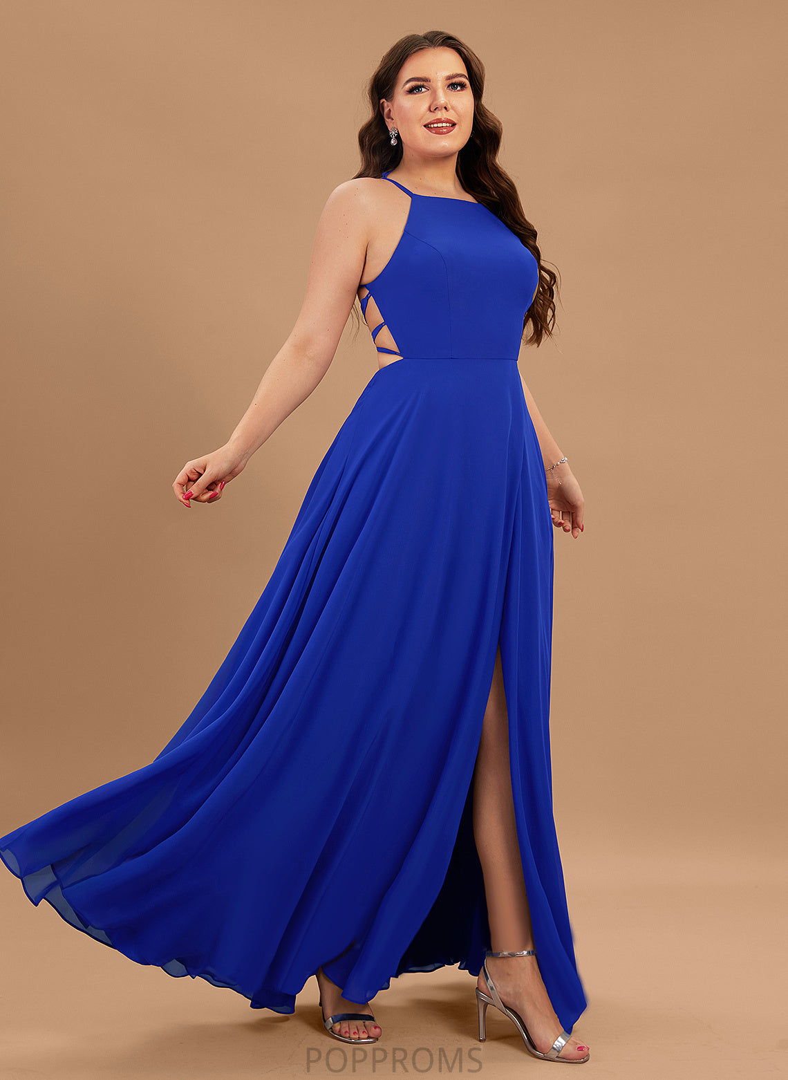 Floor-Length Scoop Sophie Prom Dresses A-Line Chiffon