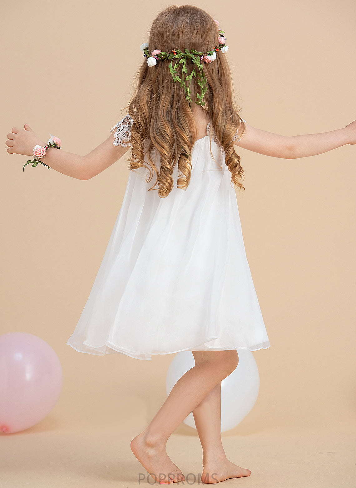 A-Line/Princess Flower Girl Dresses Dress With Scoop Destiney Chiffon Neck Girl - Lace Flower Tea-length Sleeveless