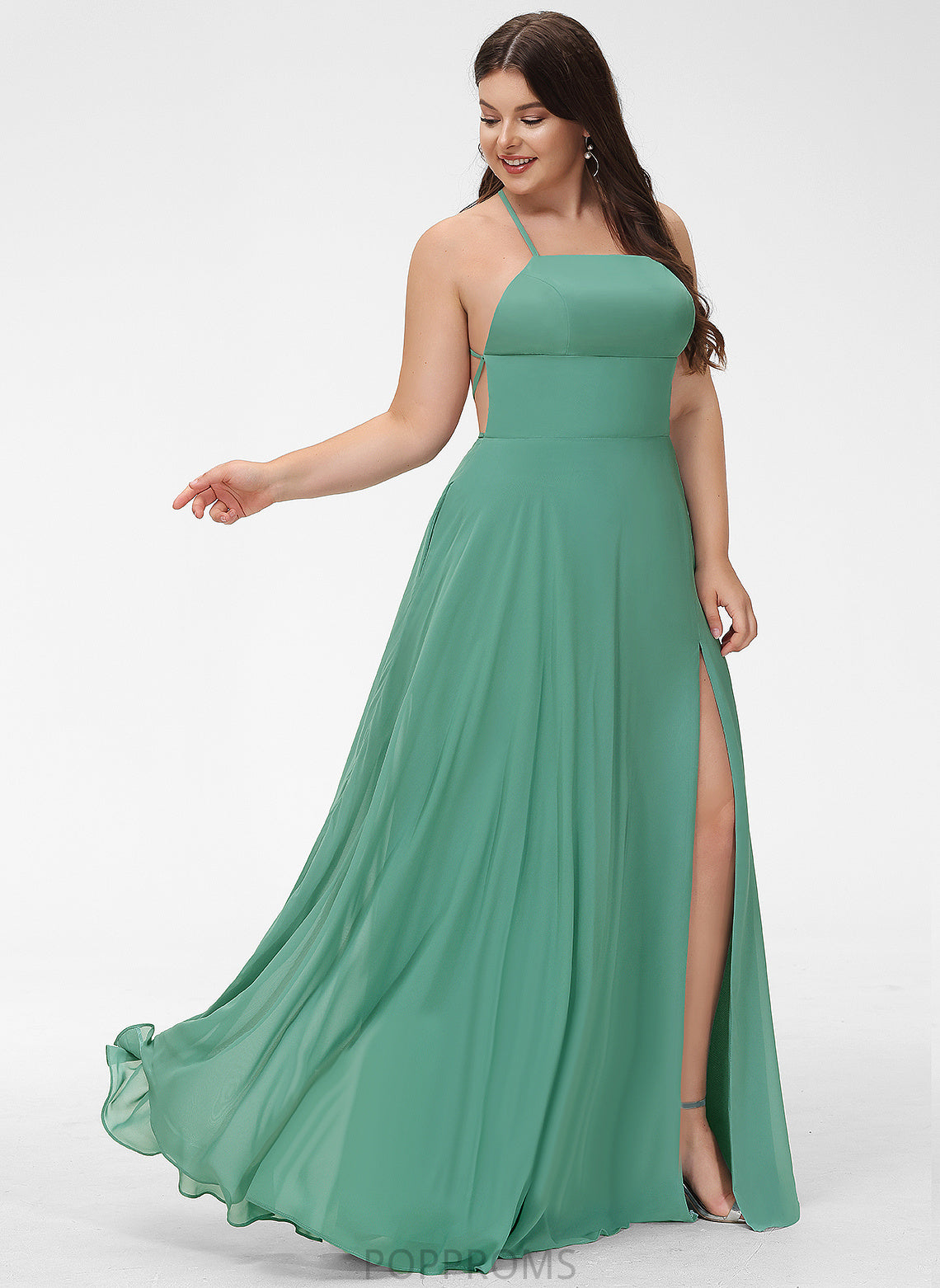 Square Prom Dresses A-Line Sofia Floor-Length Chiffon