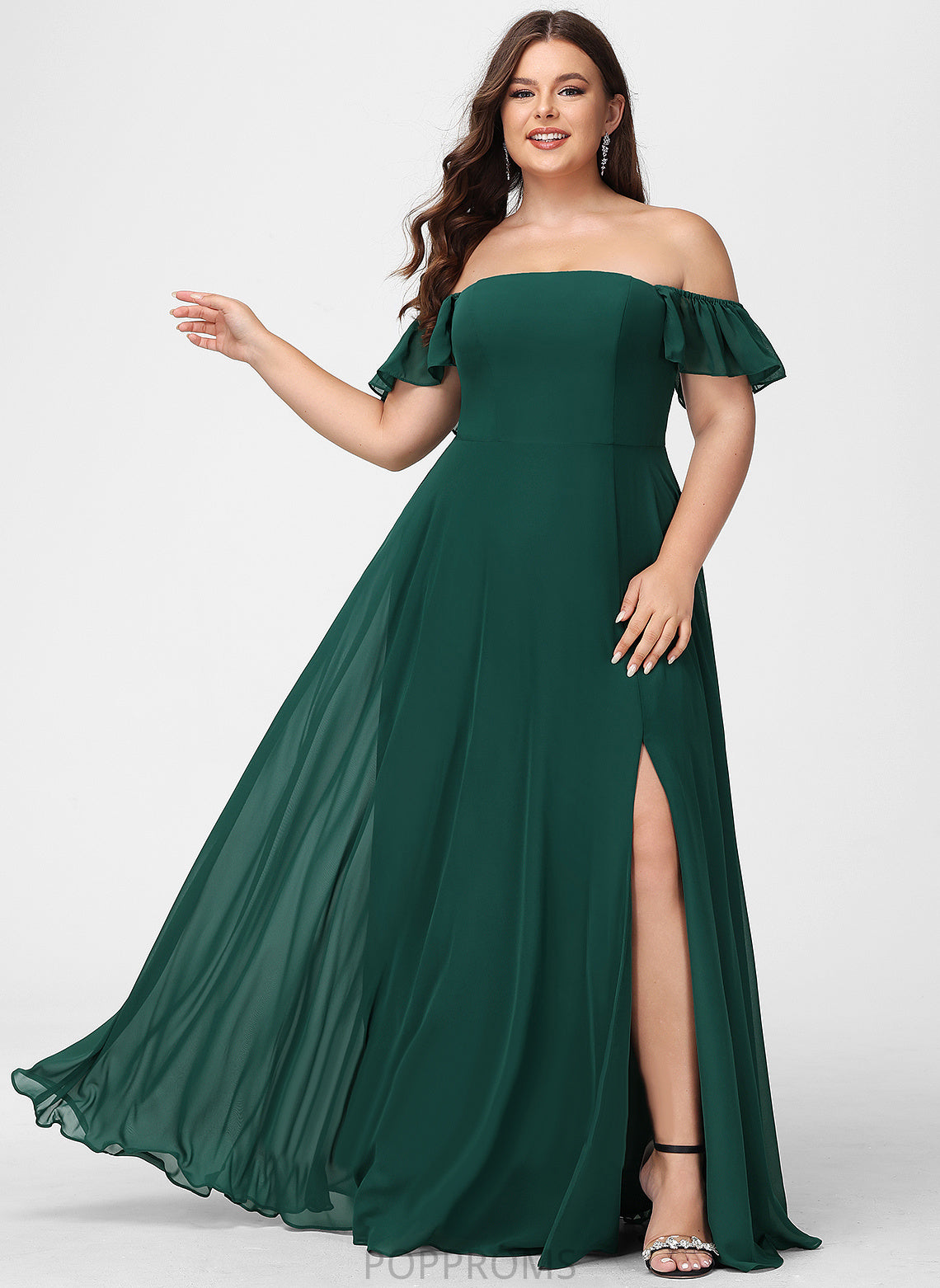 Length Silhouette Floor-Length Neckline A-Line Embellishment Fabric Off-the-Shoulder SplitFront Daisy Spaghetti Staps Floor Length Bridesmaid Dresses