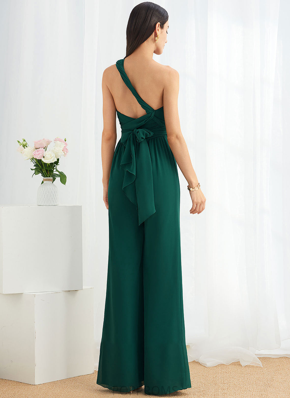 V-neck Fabric Straps Floor-Length Embellishment Ruffle One-Shoulder HighNeck Halter Length Neckline Elisabeth Bridesmaid Dresses