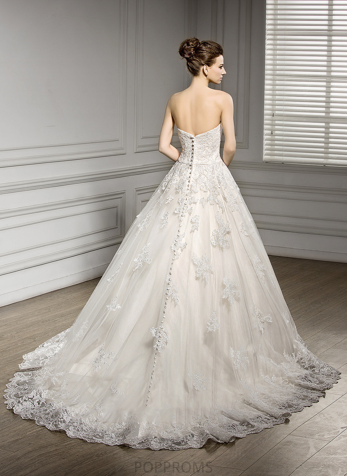 Wedding Dresses Tulle Angelina Ball-Gown/Princess Court Sweetheart Lace Train Dress Wedding