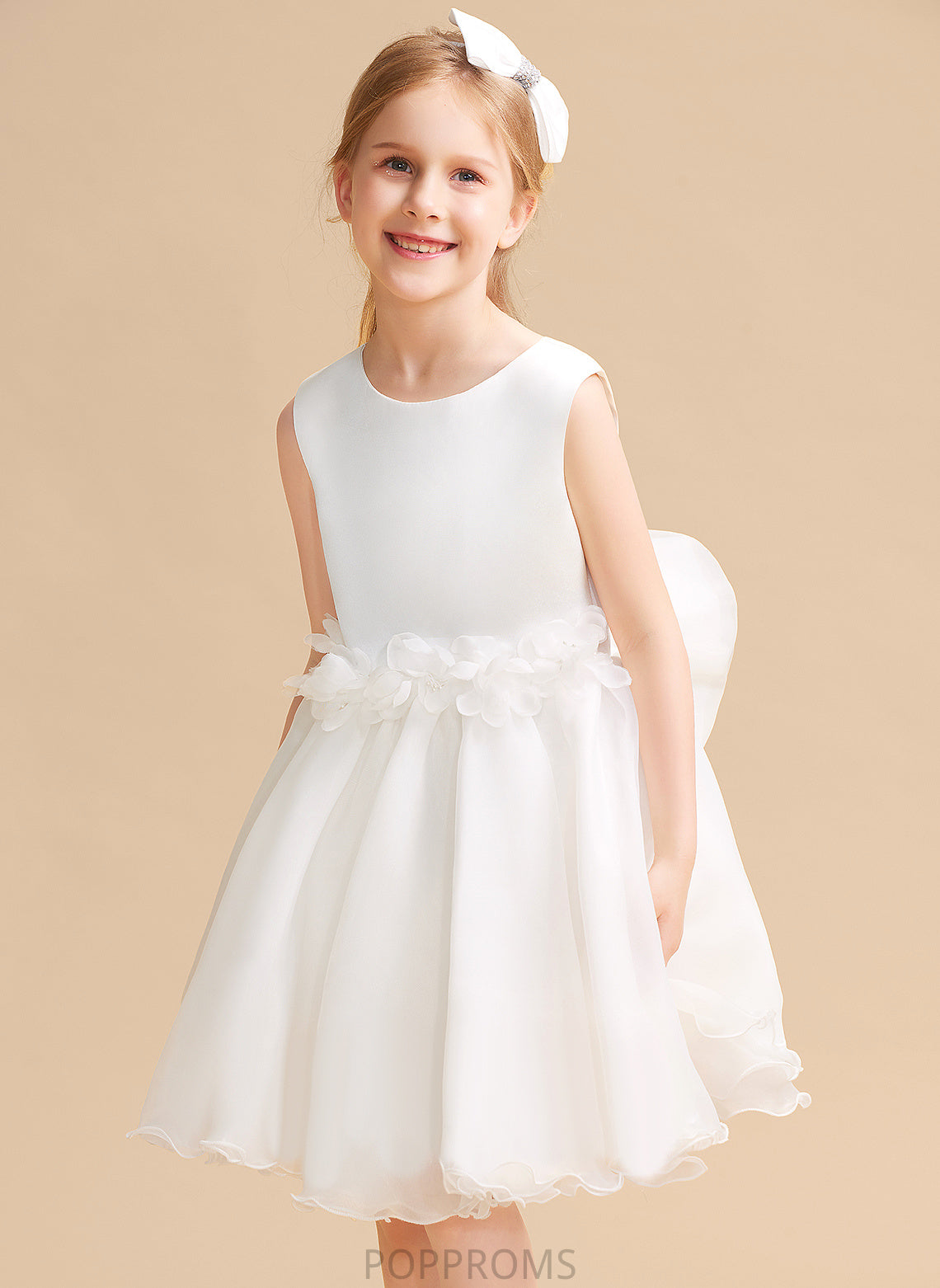 Flower Sleeveless - Scoop Organza Neck Flower Girl Dresses Dress Whitney A-Line Knee-length Girl