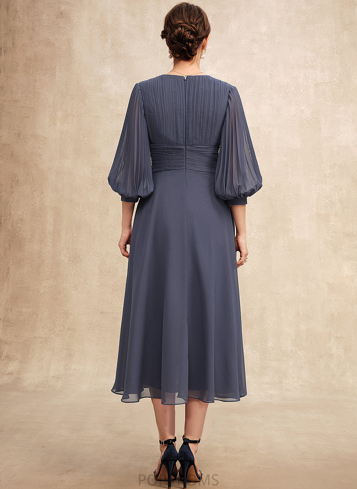 of Dress Mother Mother of the Bride Dresses Rylie V-neck Chiffon Bride A-Line the With Tea-Length Ruffle