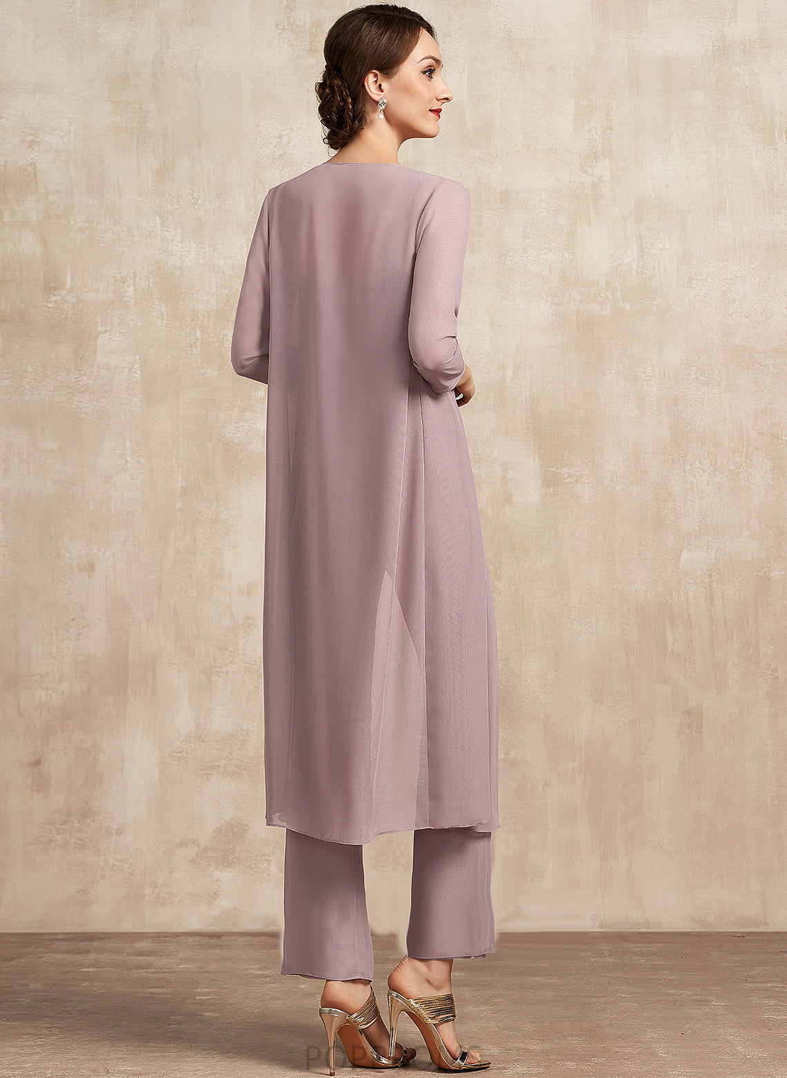 Ankle-Length Mother Kaydence Neckline Square Mother of the Bride Dresses the Jumpsuit/Pantsuit With Chiffon Ruffle Dress of Bride