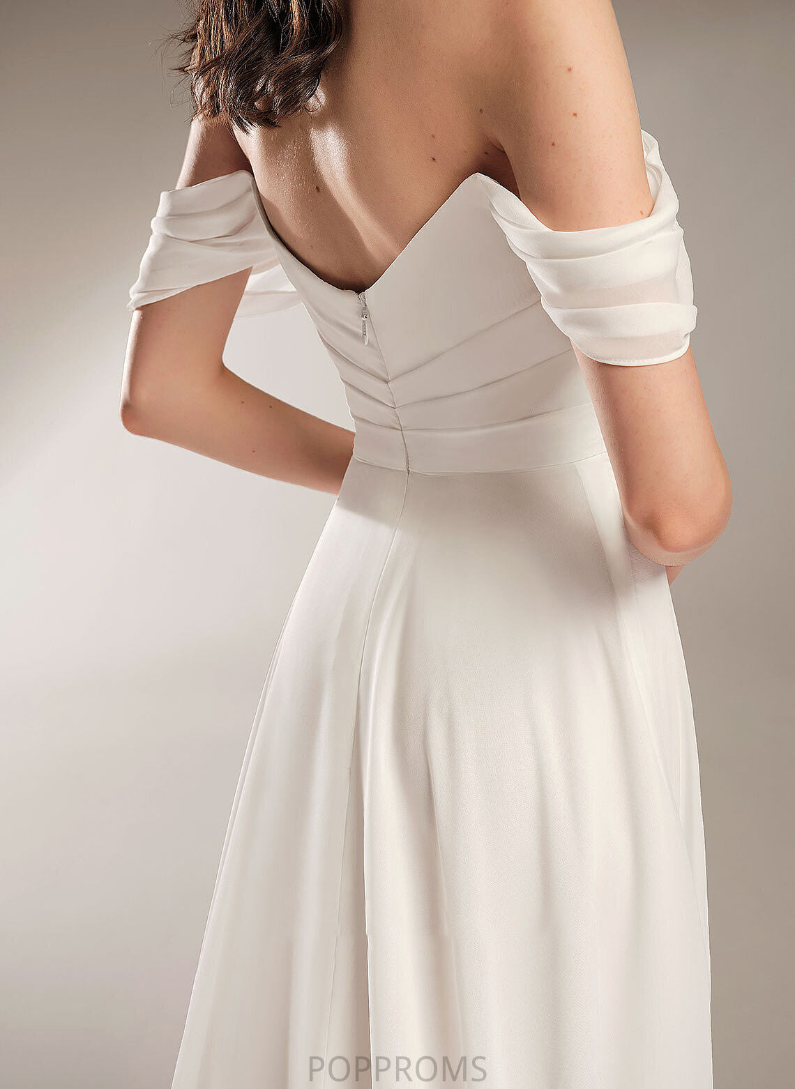 With Wedding Lilah Court Dress Train Off-the-Shoulder Wedding Dresses Pleated A-Line