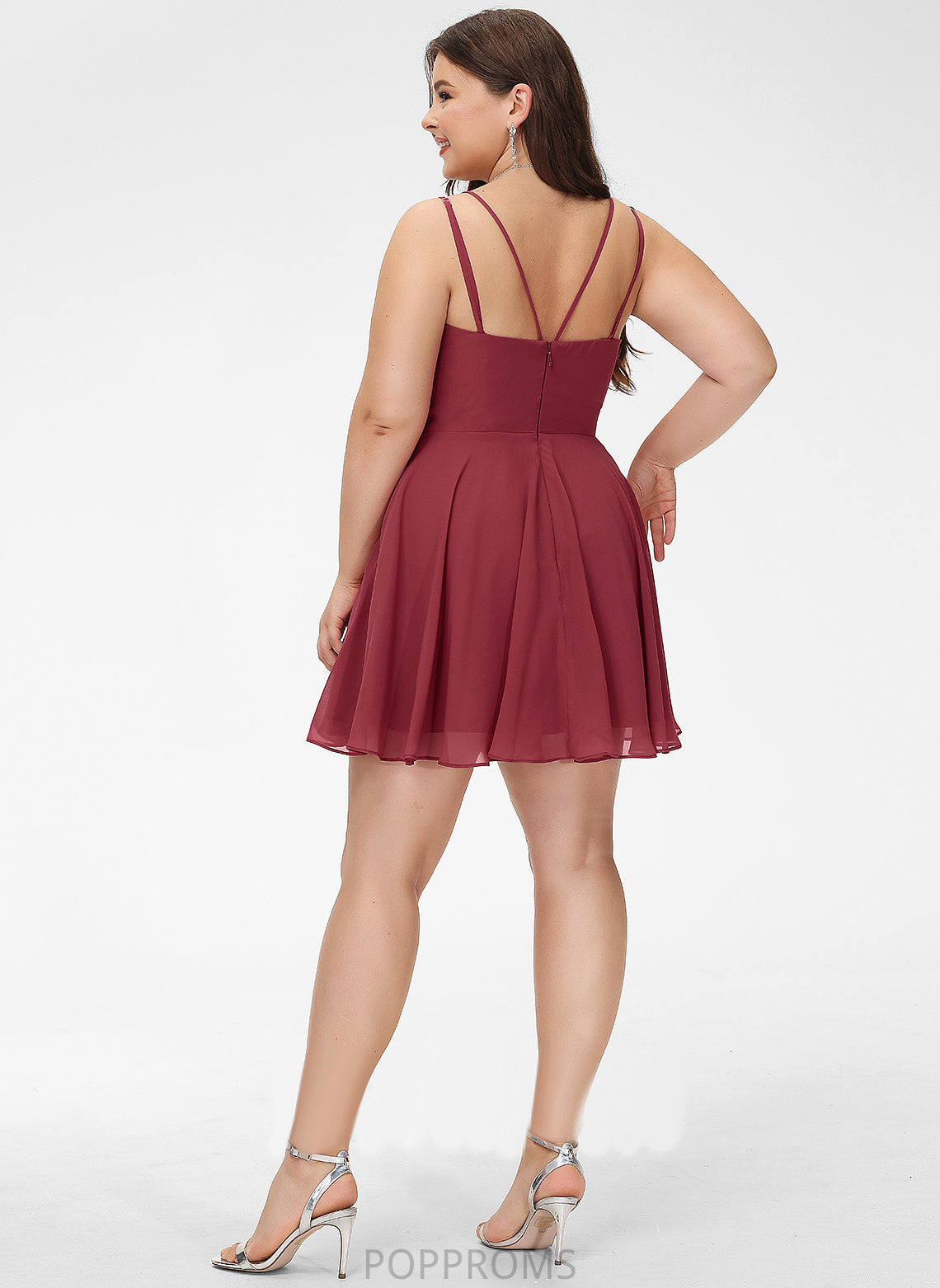 Dress Short/Mini A-Line With Homecoming Dresses V-neck Homecoming Chiffon Ruffle Keira