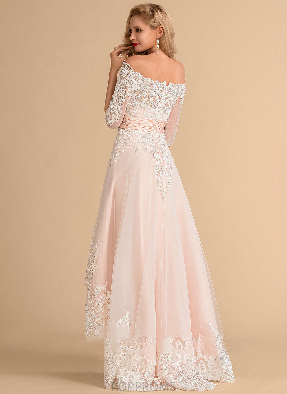 Wedding With Tulle Satin Lyric Lace Sequins A-Line Asymmetrical Dress Wedding Dresses