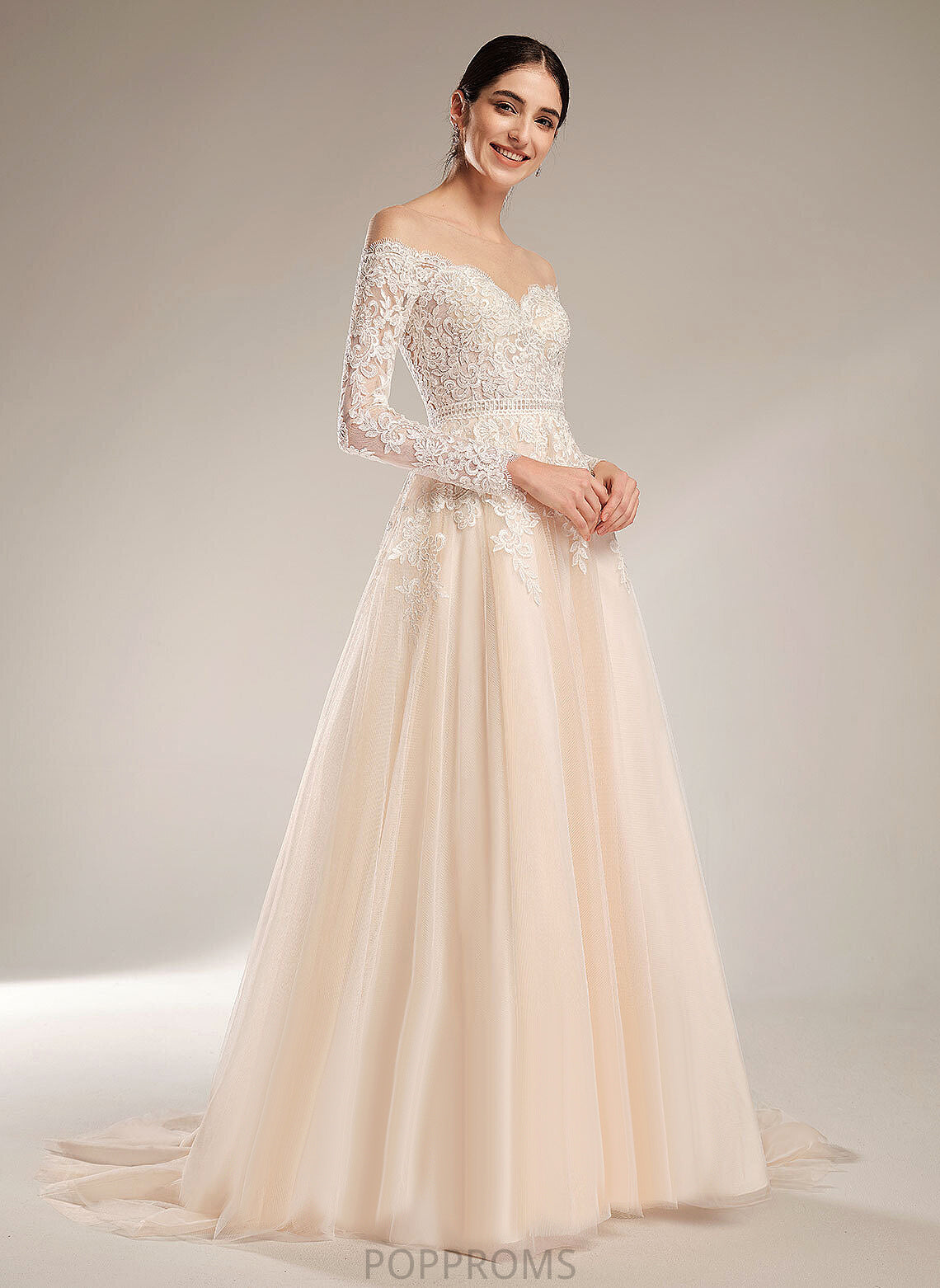 Train Ball-Gown/Princess Wedding Dresses Dress Tulle With Chapel Sequins Lace Illusion Kaydence Wedding