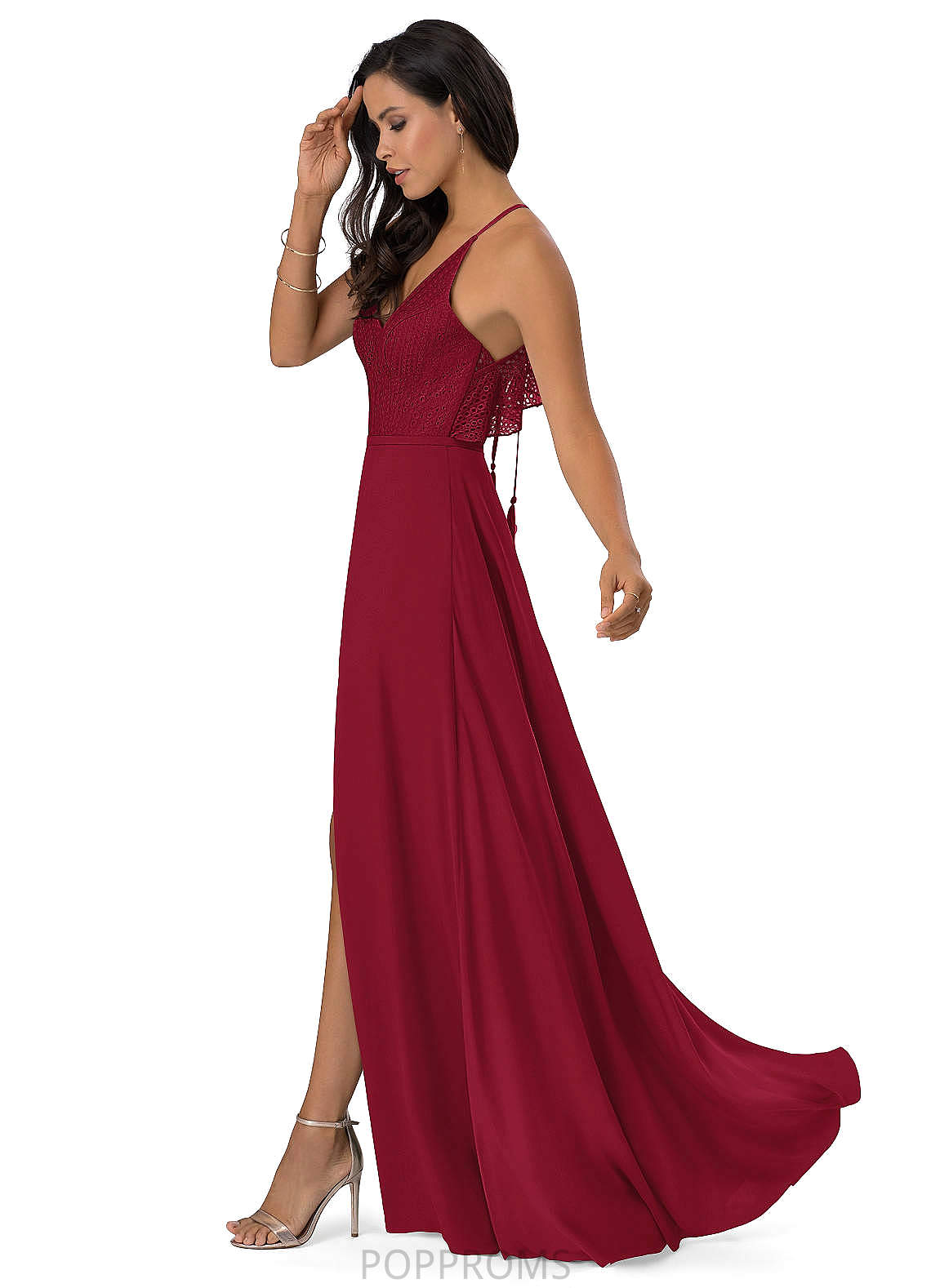 Uerica Natural Waist Sheath/Column Floor Length Spaghetti Staps Sleeveless Bridesmaid Dresses