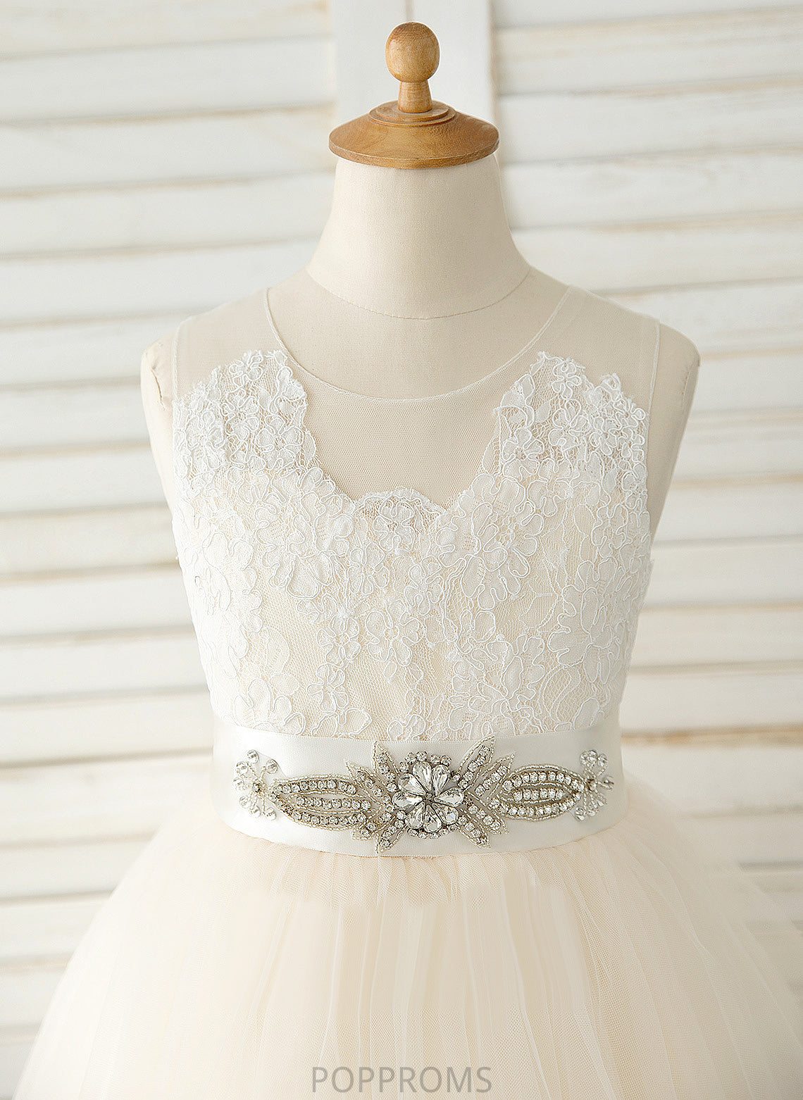 Neck Sleeveless Bow(s) - Sadie With A-Line Flower Girl Dresses Scoop Flower Dress Knee-length Tulle/Lace Girl