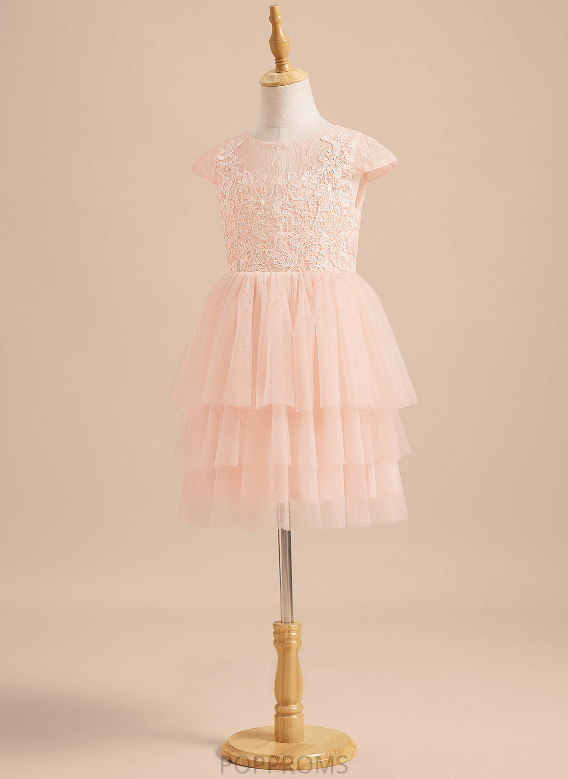 - Scoop Neck Tulle Lace/V Knee-length Brynn Girl Short Sleeves Flower Girl Dresses Back Dress A-Line With Flower