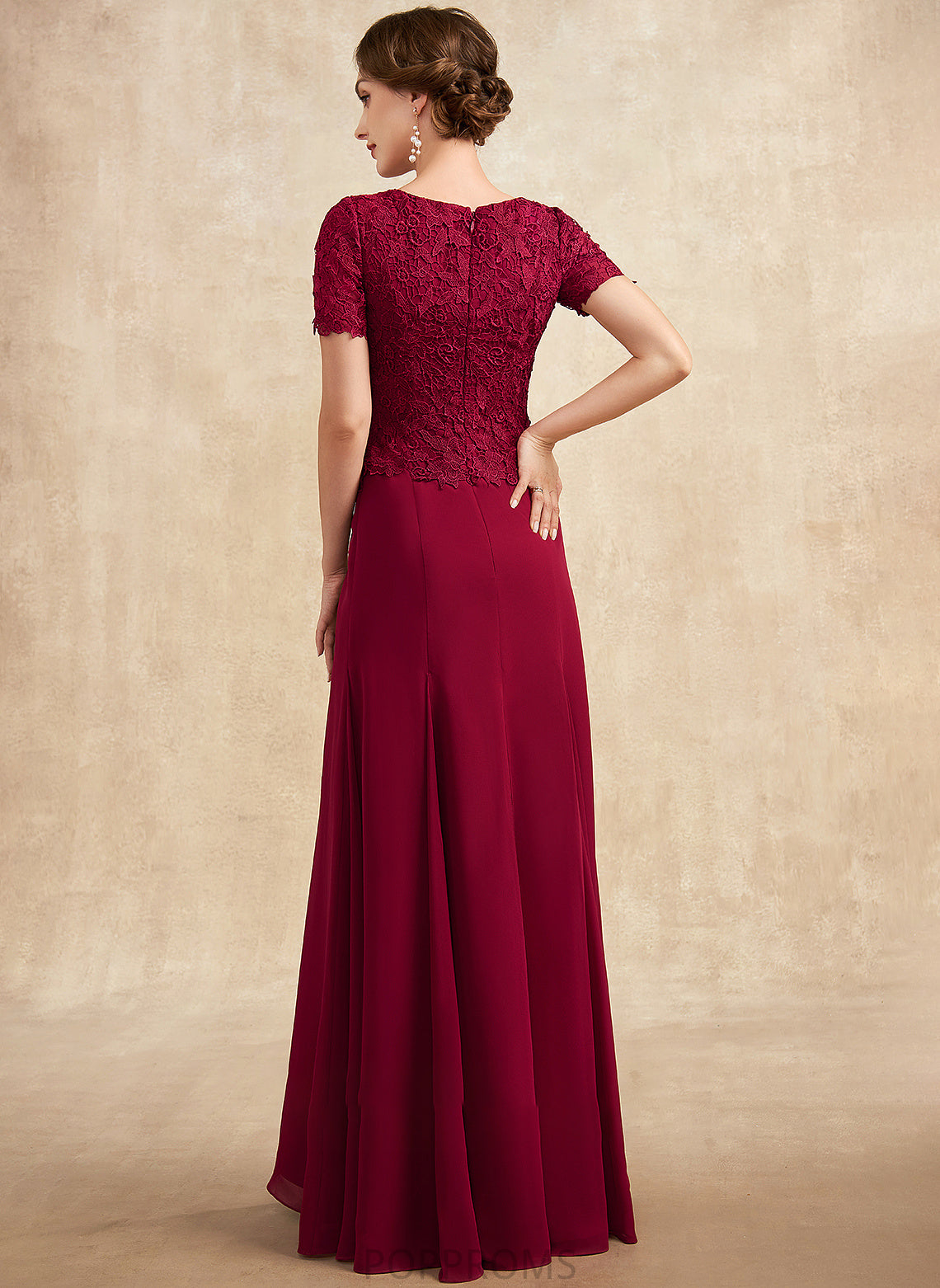 of Dress Lace Mother of the Bride Dresses Scoop Scarlet Floor-Length Trumpet/Mermaid the Mother Bride Neck Chiffon