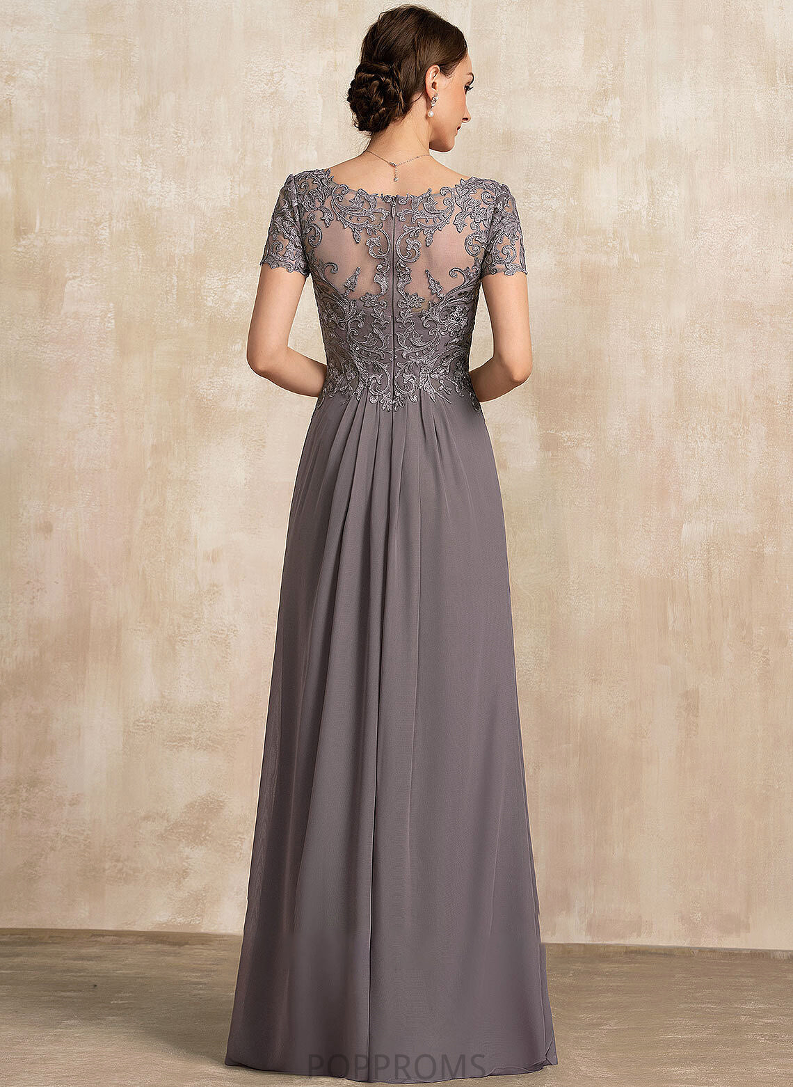 Mother of the Bride Dresses V-neck A-Line Mother Lace Floor-Length Bride Dress Chiffon of the Lisa