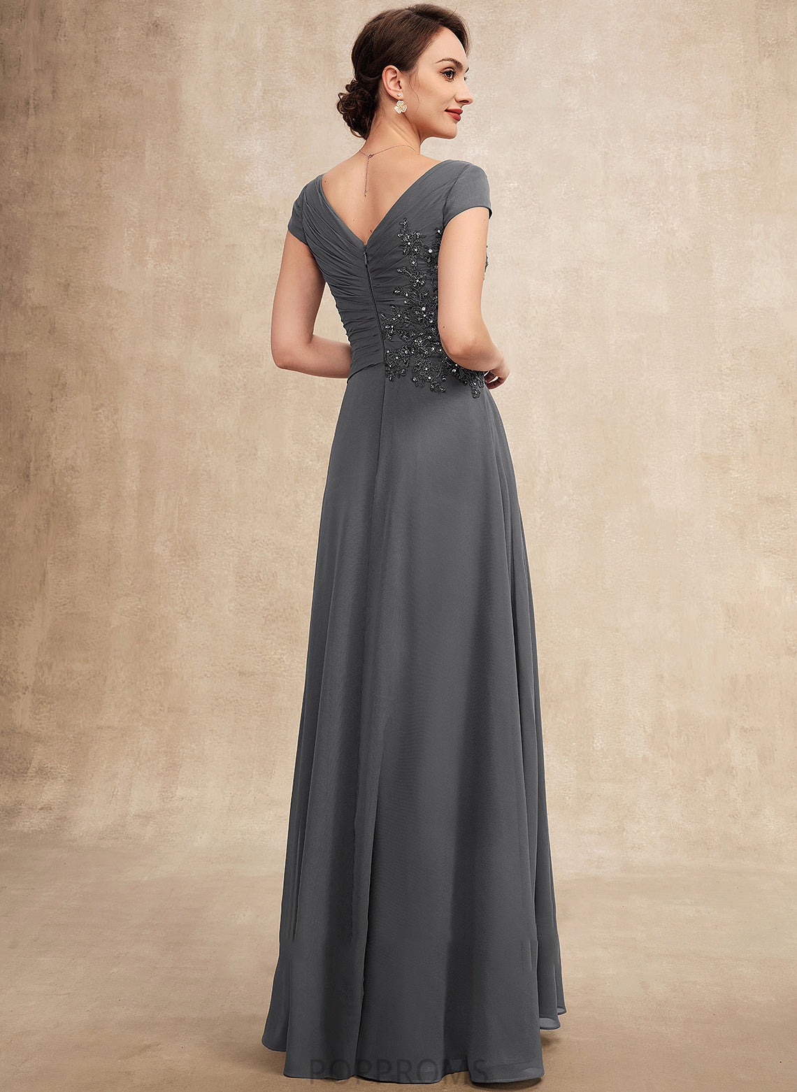 the Sequins With Mother Ruffle A-Line V-neck Chiffon Lace of Beading Floor-Length Mother of the Bride Dresses Dress Bride Margery