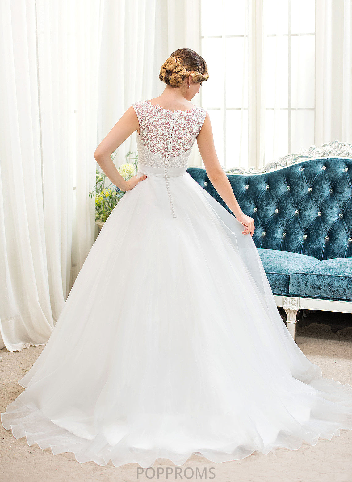 Scoop Organza Beading Dress Wedding Dresses Sweep Neck With Kristen Train Lace Ball-Gown/Princess Wedding Sequins