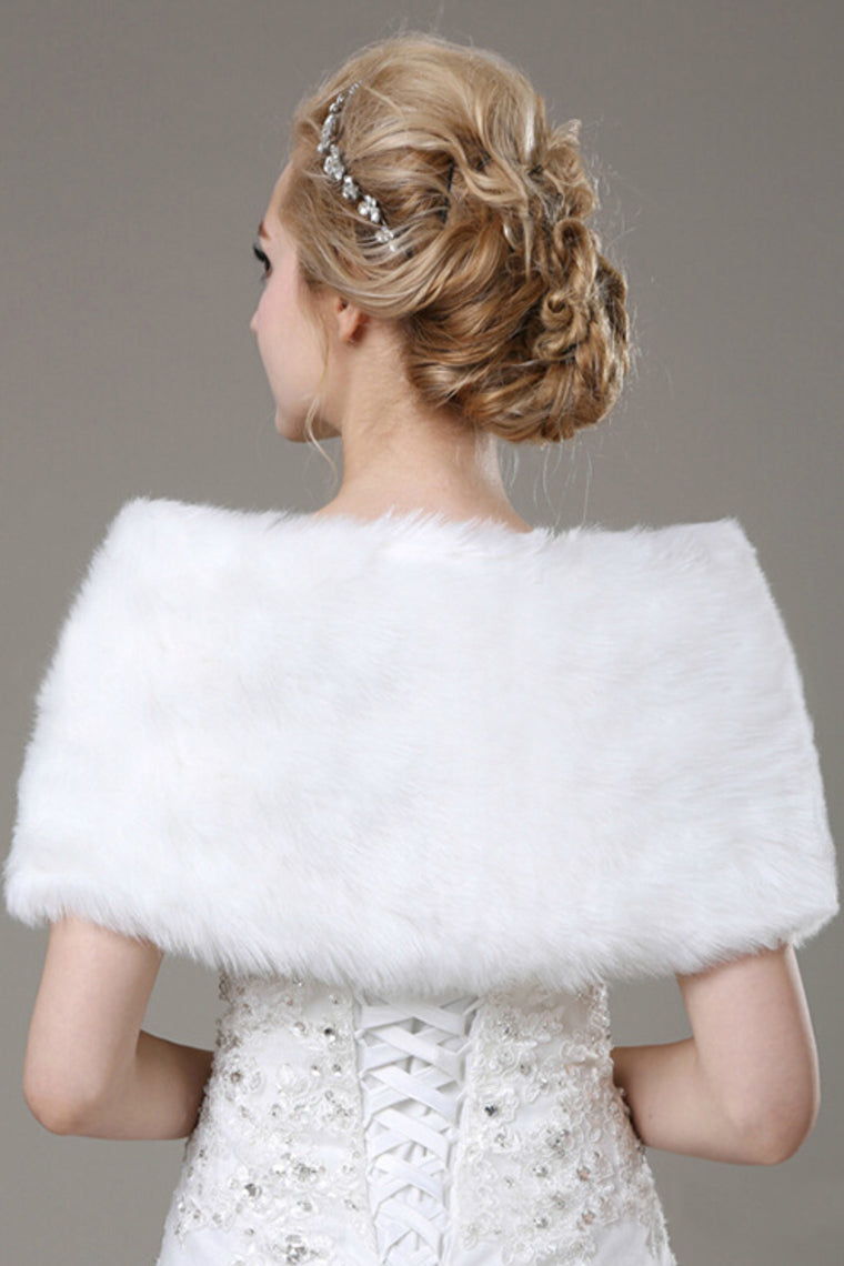 Faux Fur Wedding Wrap With Bow Knot