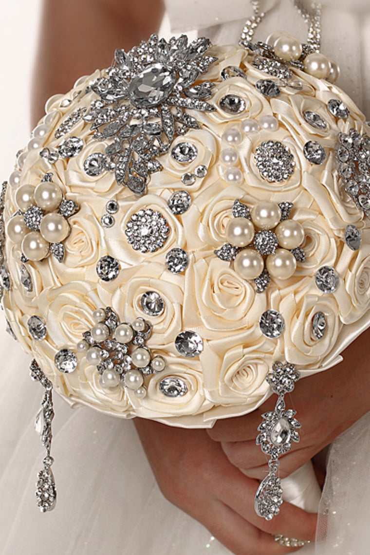 Wedding Bouquet With Rhinestone Brooch Wedding Flowers (27*20cm)