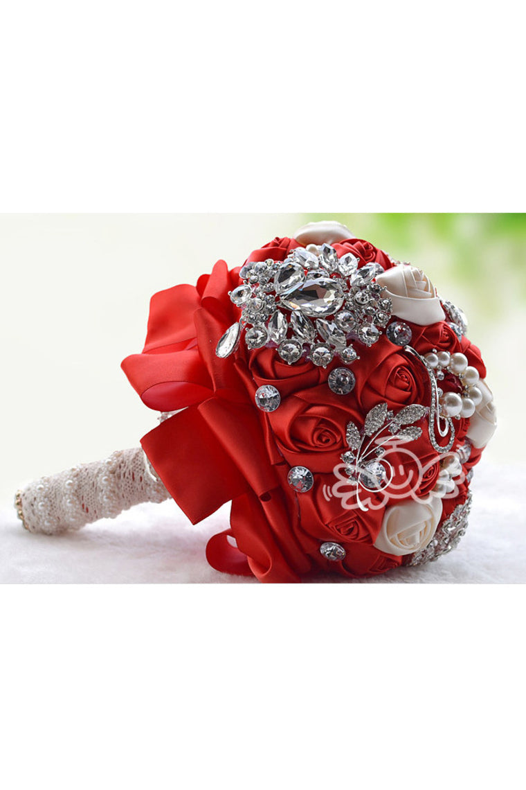 Attractive Round Satin Bridal Bouquets