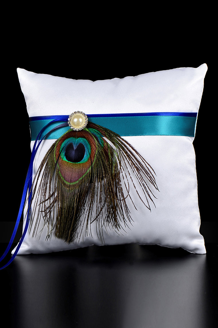 Ring Pillow Satin With Feather