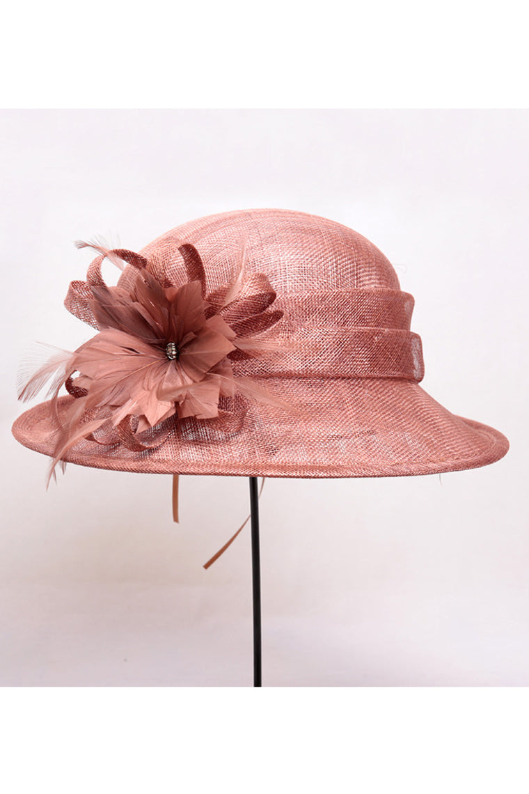 Ladies' Gorgeous Cambric With Feather And Flower Fascinators