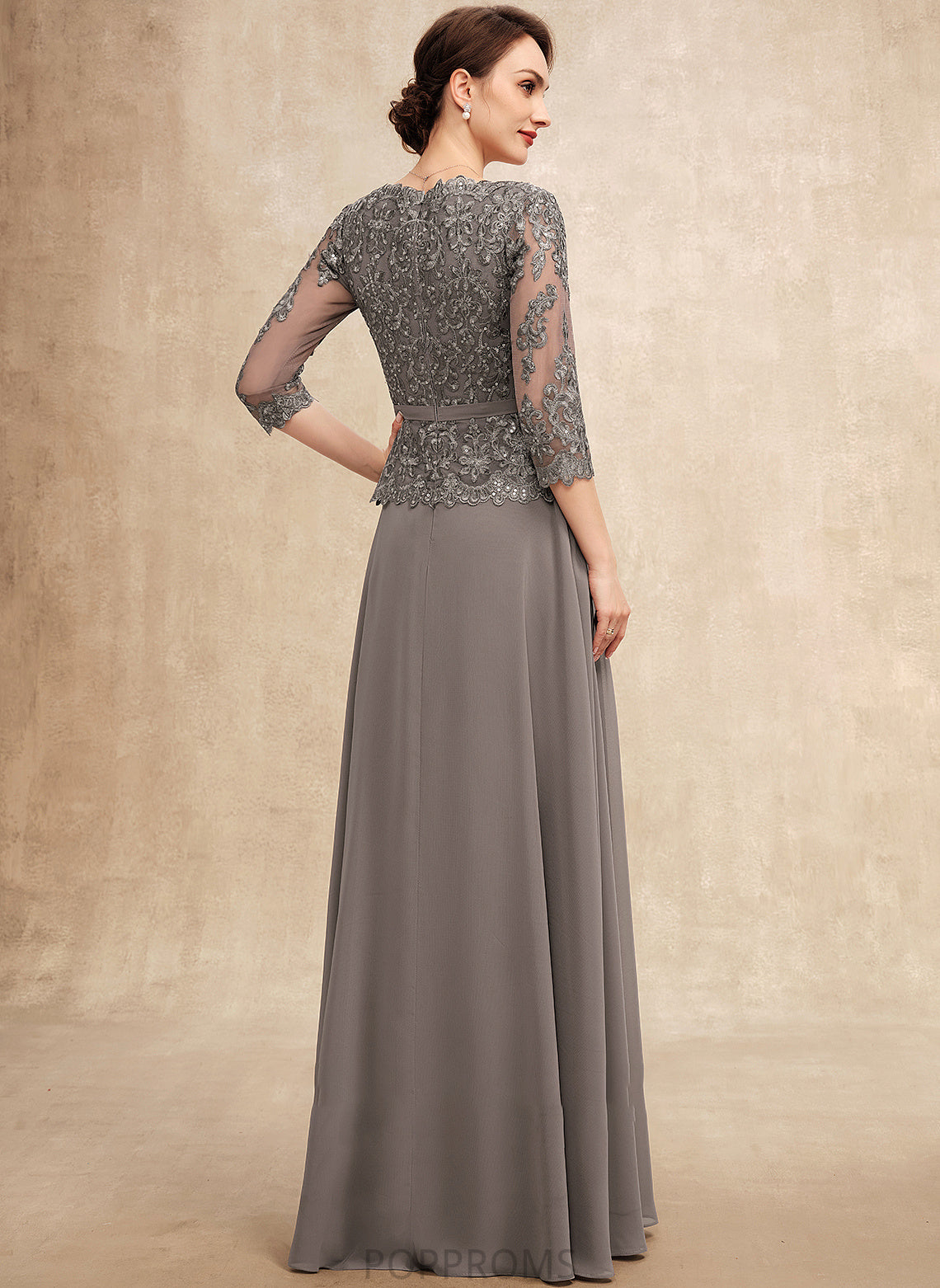 V-neck Mother of the Bride Dresses the Dress A-Line Jacey Chiffon Sequins Lace Mother With of Bride Floor-Length